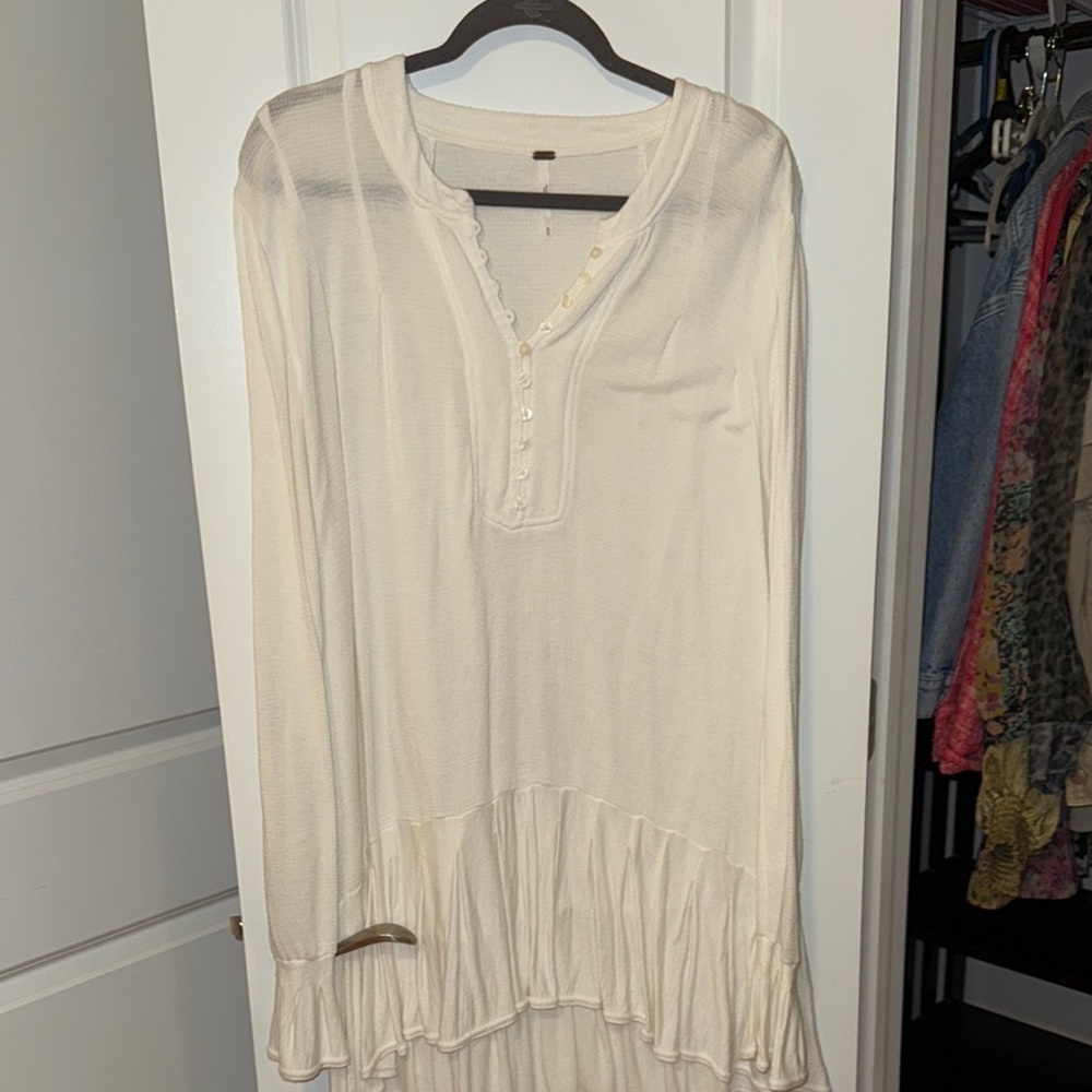 Free People Ivory Long Sleeve Tunic